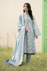 BAROQUE - 3PC KARANDI PRINTED SHIRT WITH KARANDI PRINTED DUPATTA AND TROUSER - HZU2506